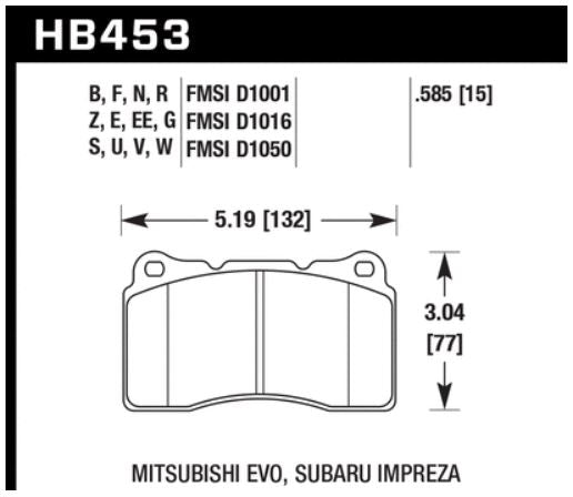 Hawk Performance Ceramic Front Brake Pads for Civic Type R FK8/ FL5, 03-06 EVO, 04-09 STi, 09-10 Genesis Coupe, 10 Camaro SS, 08-09 Pontiac G8